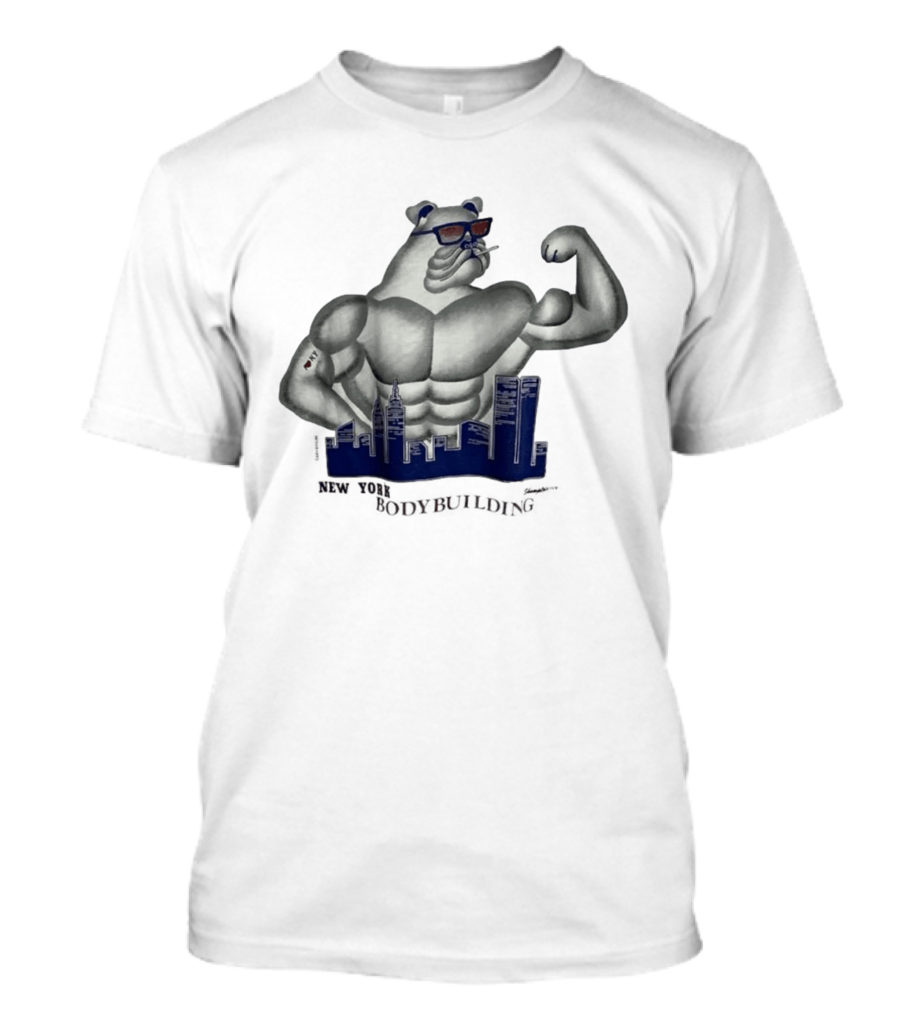 New York Bodybuilding Buff Bear Cityscape NYC T-Shirt