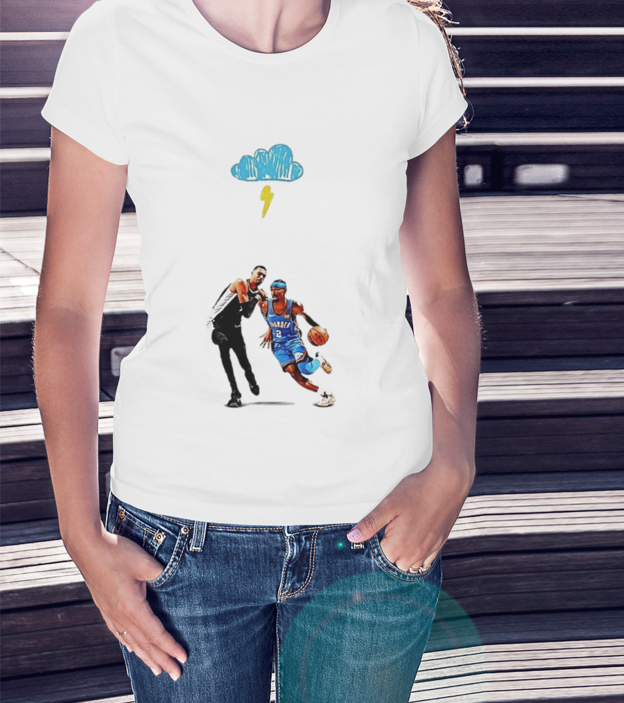 Shai Gilgeous Alexander Oklahoma City Thunder Keldon Johnson San Antonio Spurs Basketball Matchup T-Shirt