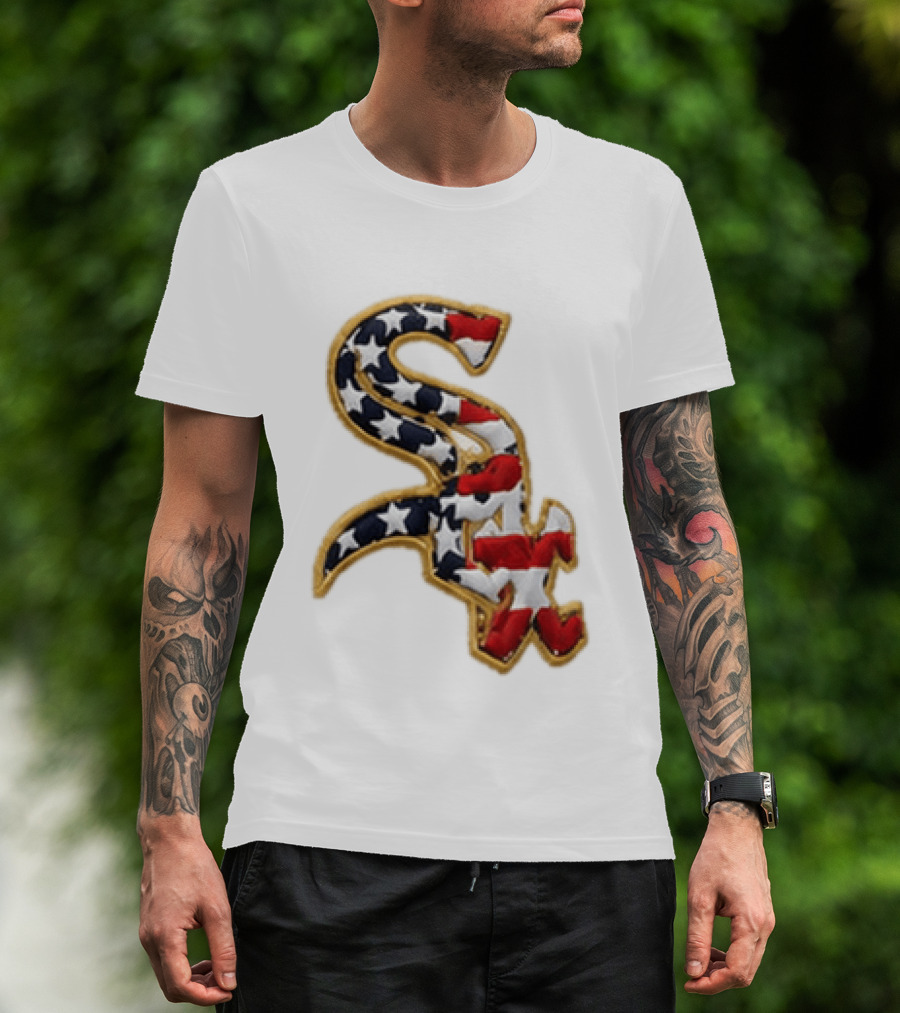 America 250th Anniversary White Sox Hat Patriotic Stars And Stripes T-Shirt