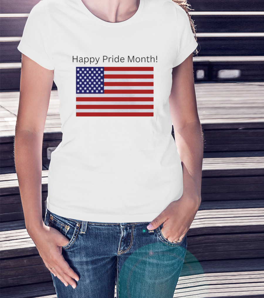 Happy Pride Month USA Flag Celebration T-Shirt
