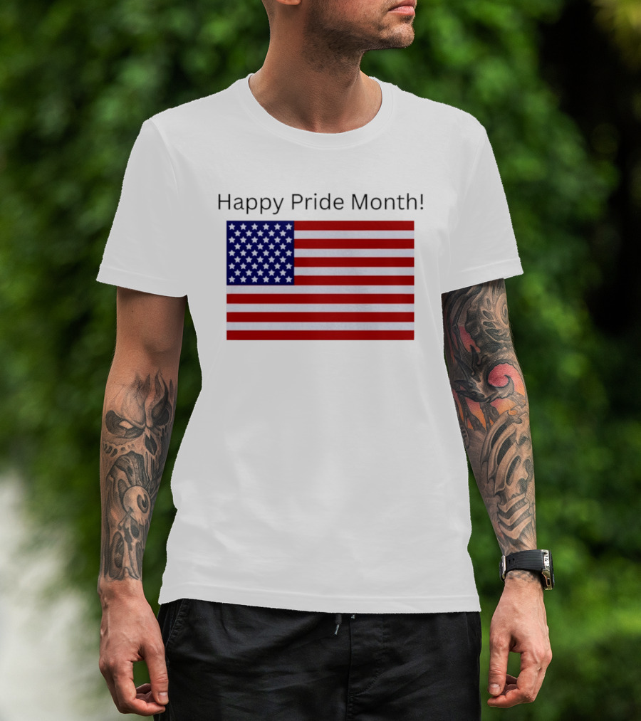 Happy Pride Month USA Flag Celebration T-Shirt