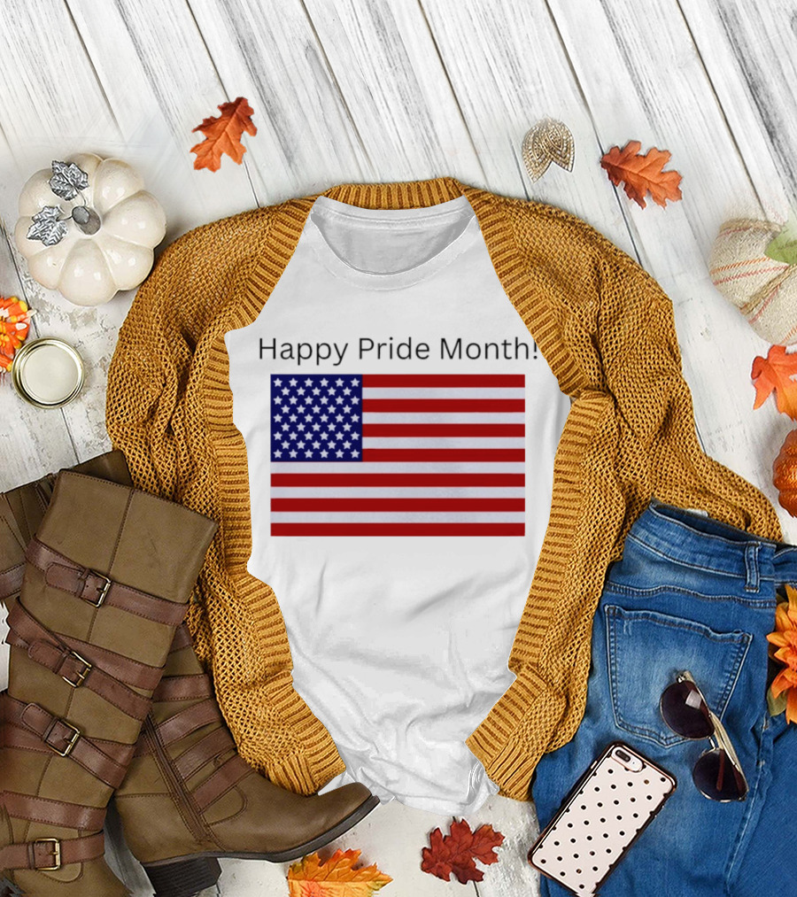 Happy Pride Month USA Flag Celebration T-Shirt