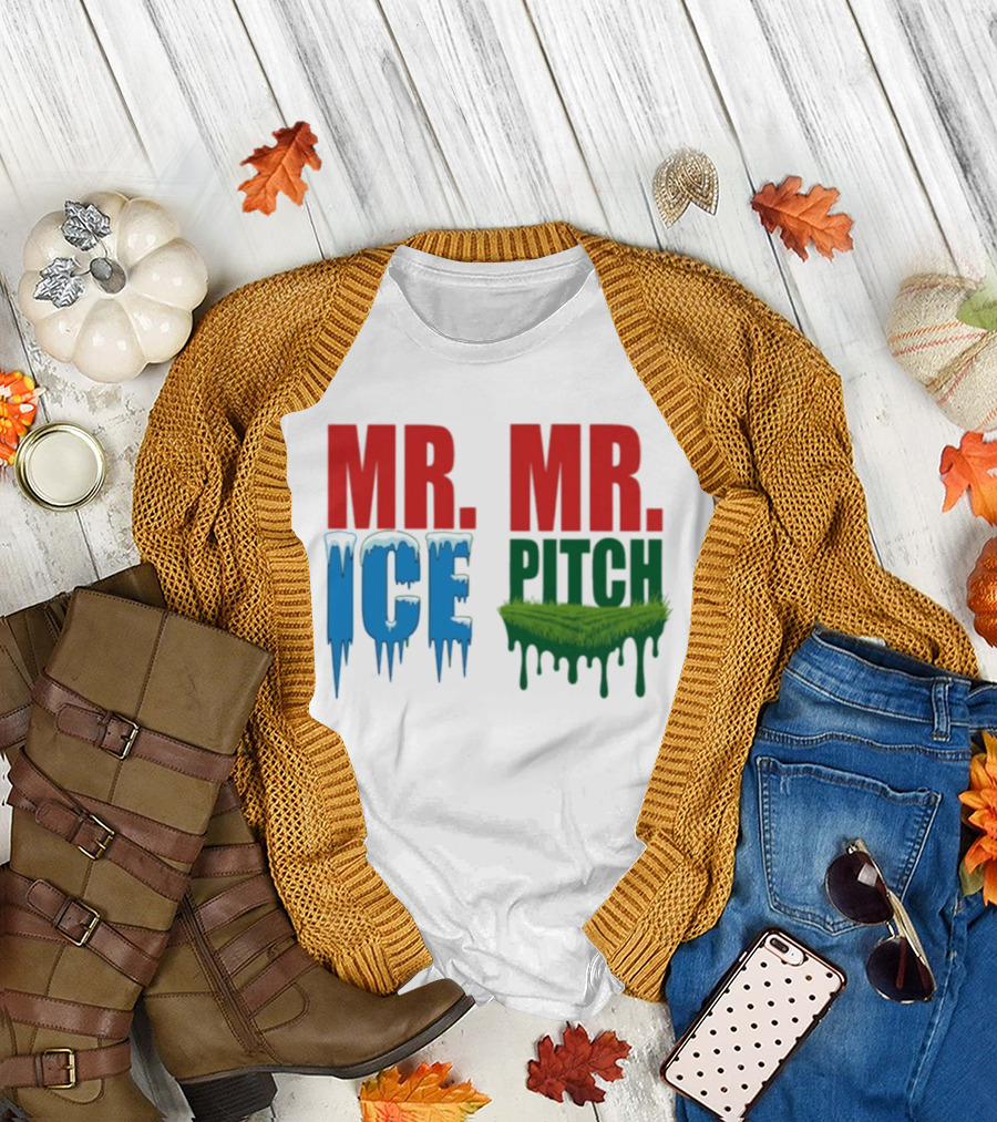 MR ICE MR PITCH Frosty Letters Green Grass Drips T-Shirt