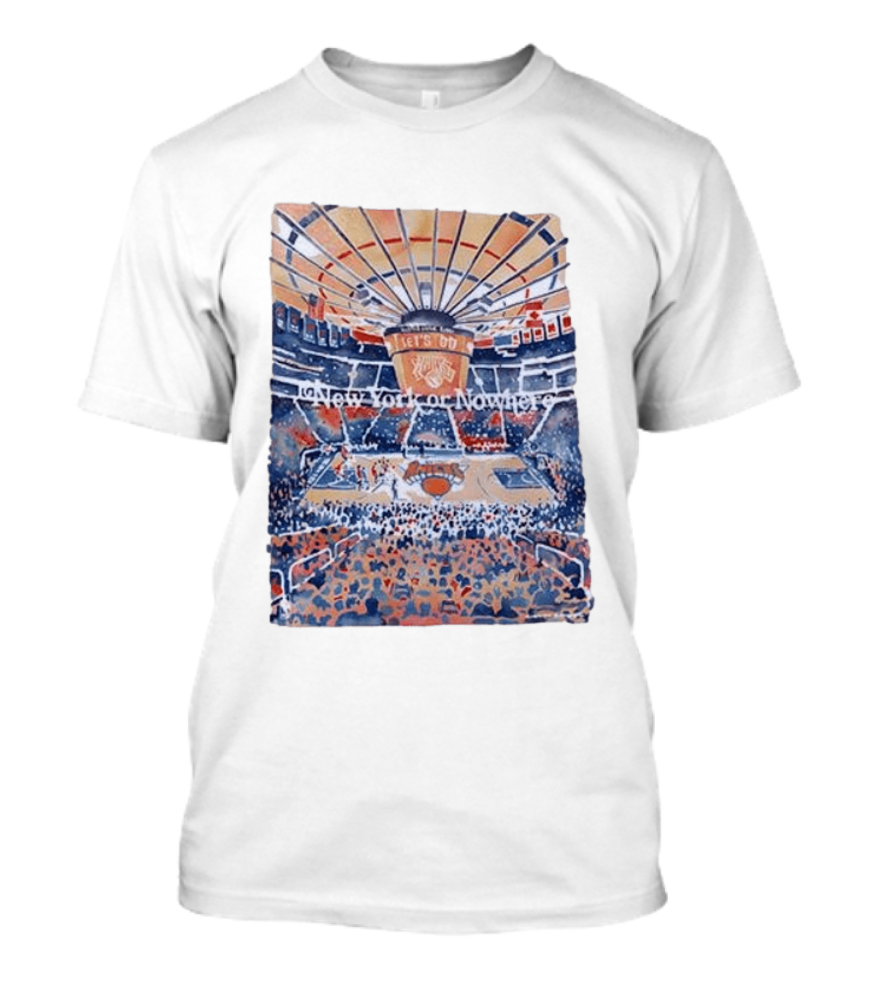 New York Knicks Madison Square Garden New York Or Nowhere Basketball Game Scene T-Shirt