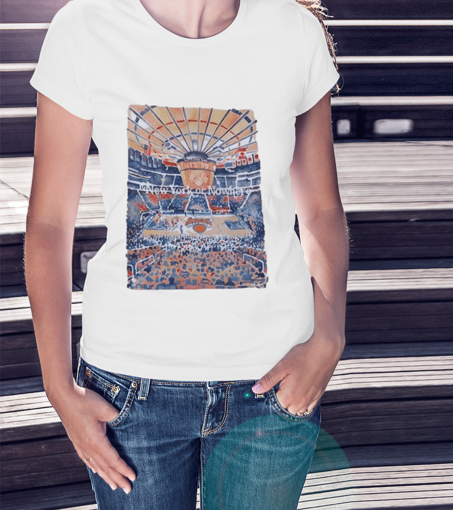 New York Knicks Madison Square Garden New York Or Nowhere Basketball Game Scene T-Shirt