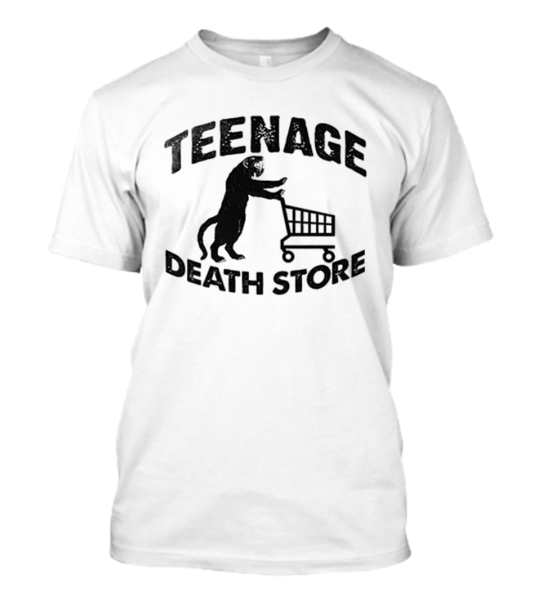 Teenage Death Store Bear Pushing Shopping Cart T-Shirt