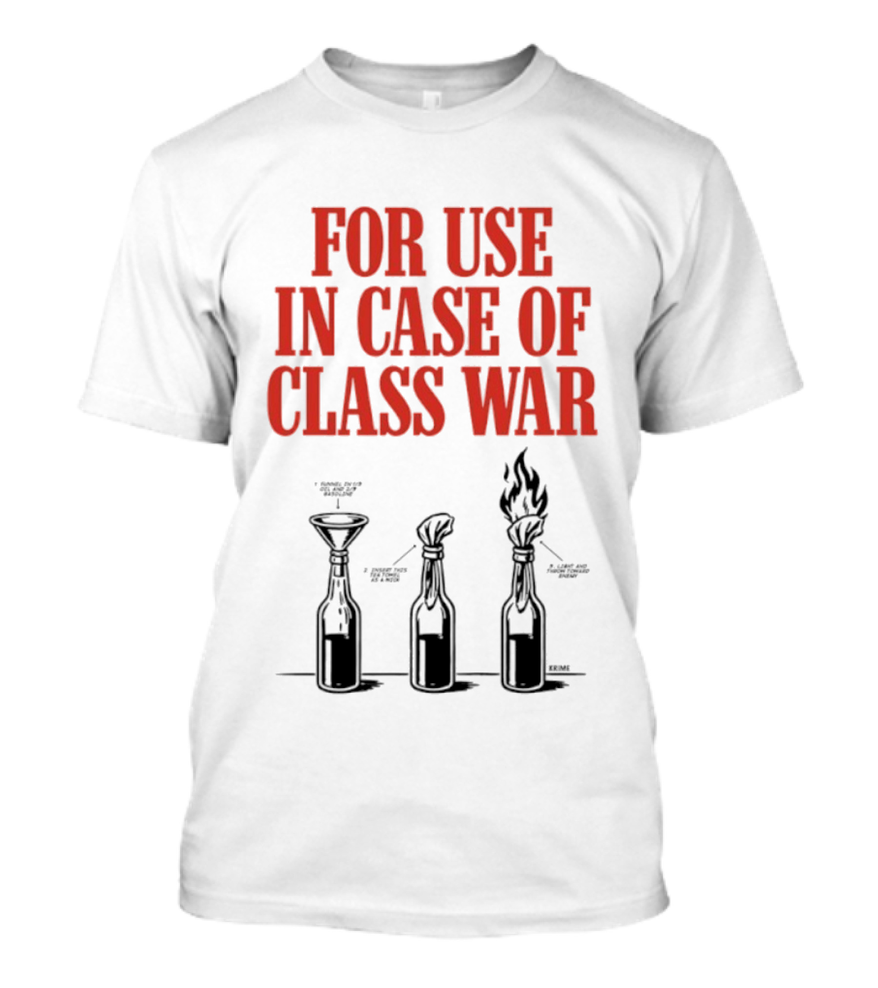 For Use In Case Of Class War Molotov Cocktail Diagram T-Shirt