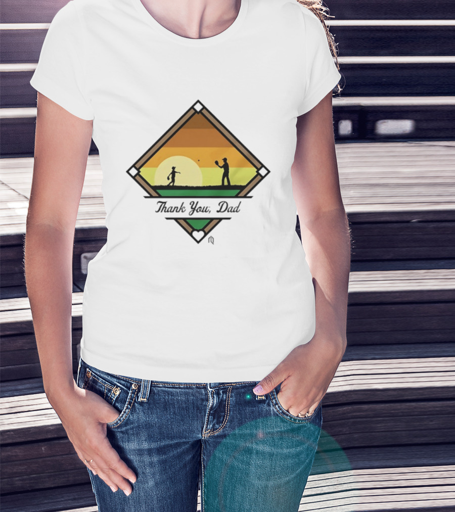Thank You Dad Baseball Sunset Silhouette 2026 T-Shirt