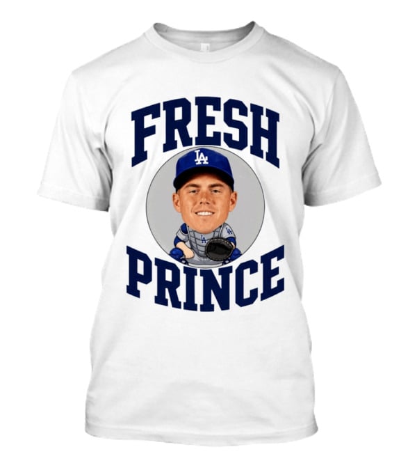 Fresh Prince Los Angeles Dodgers Baseball Player Caricature T-Shirt