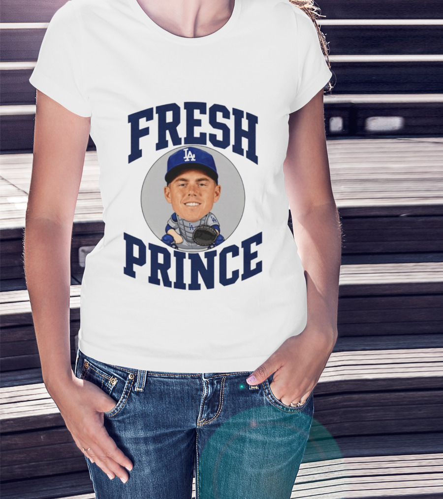 Fresh Prince Los Angeles Dodgers Baseball Player Caricature T-Shirt