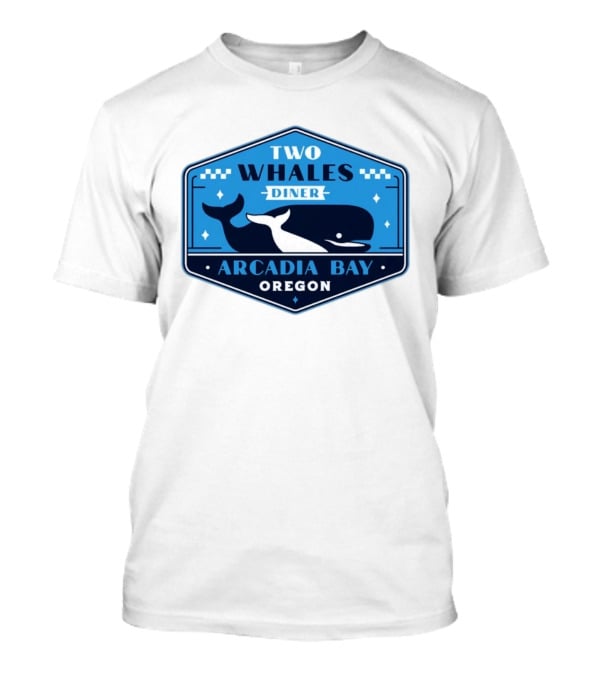 Two Whales Diner Arcadia Bay Oregon Crest T-Shirt