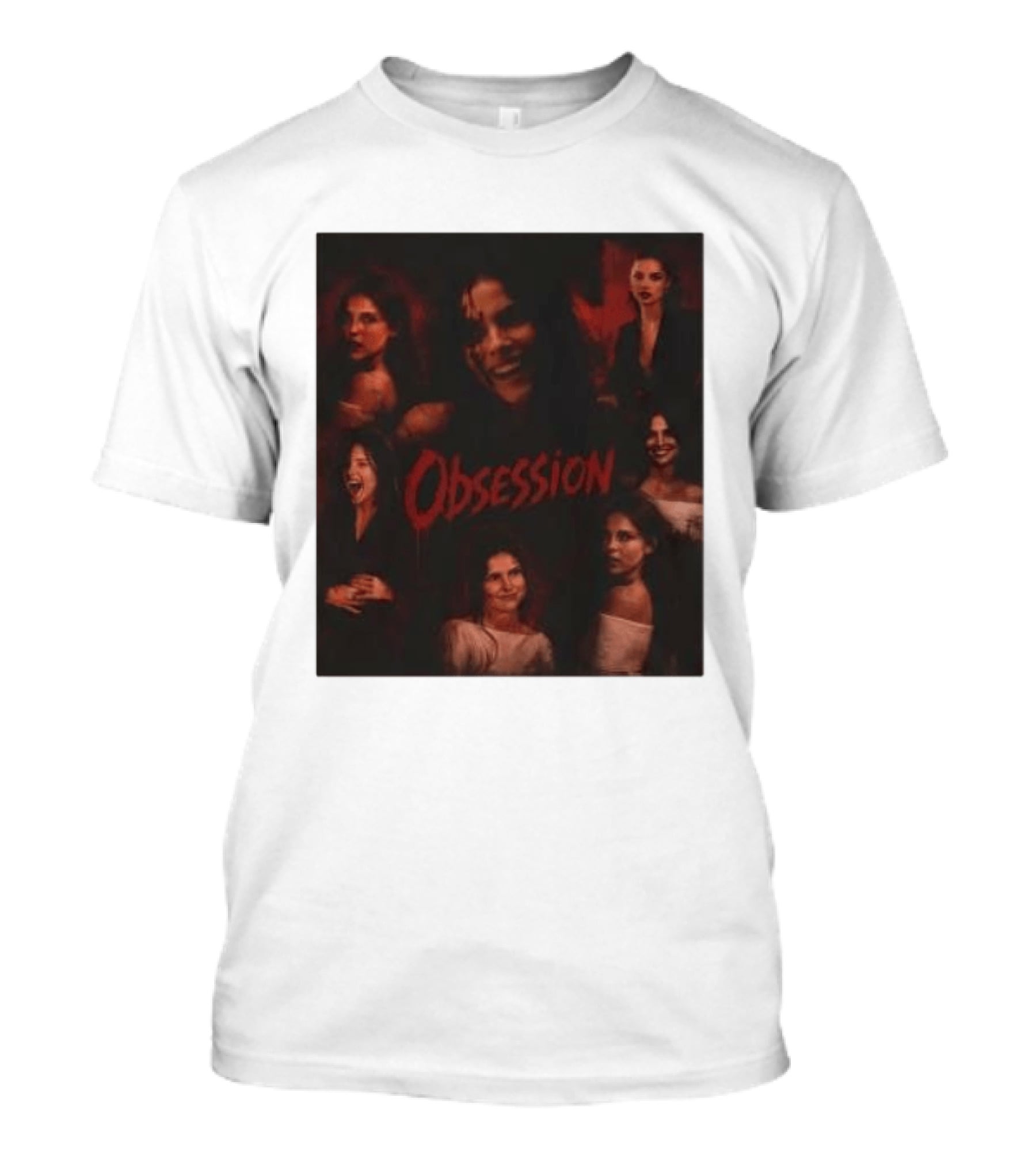 Obsession Nikki Multiple Expressions Dark Red Portraits T-Shirt