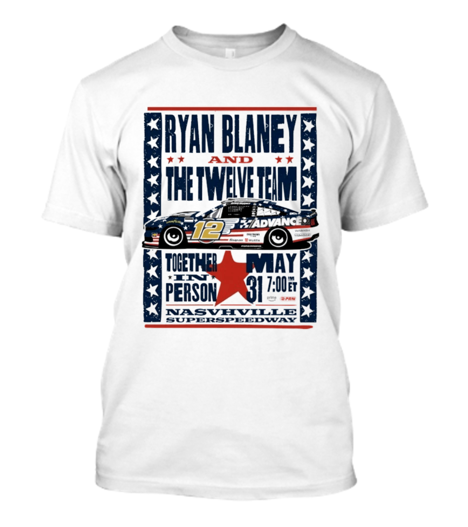 Ryan Blaney And The Twelve Team Nashville Superspeedway May 31 Together In Person T-Shirt