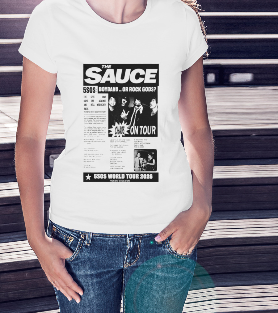 The Sauce 5SOS Chaos On Tour 5 Seconds Of Summer World Tour 2026 T-Shirt