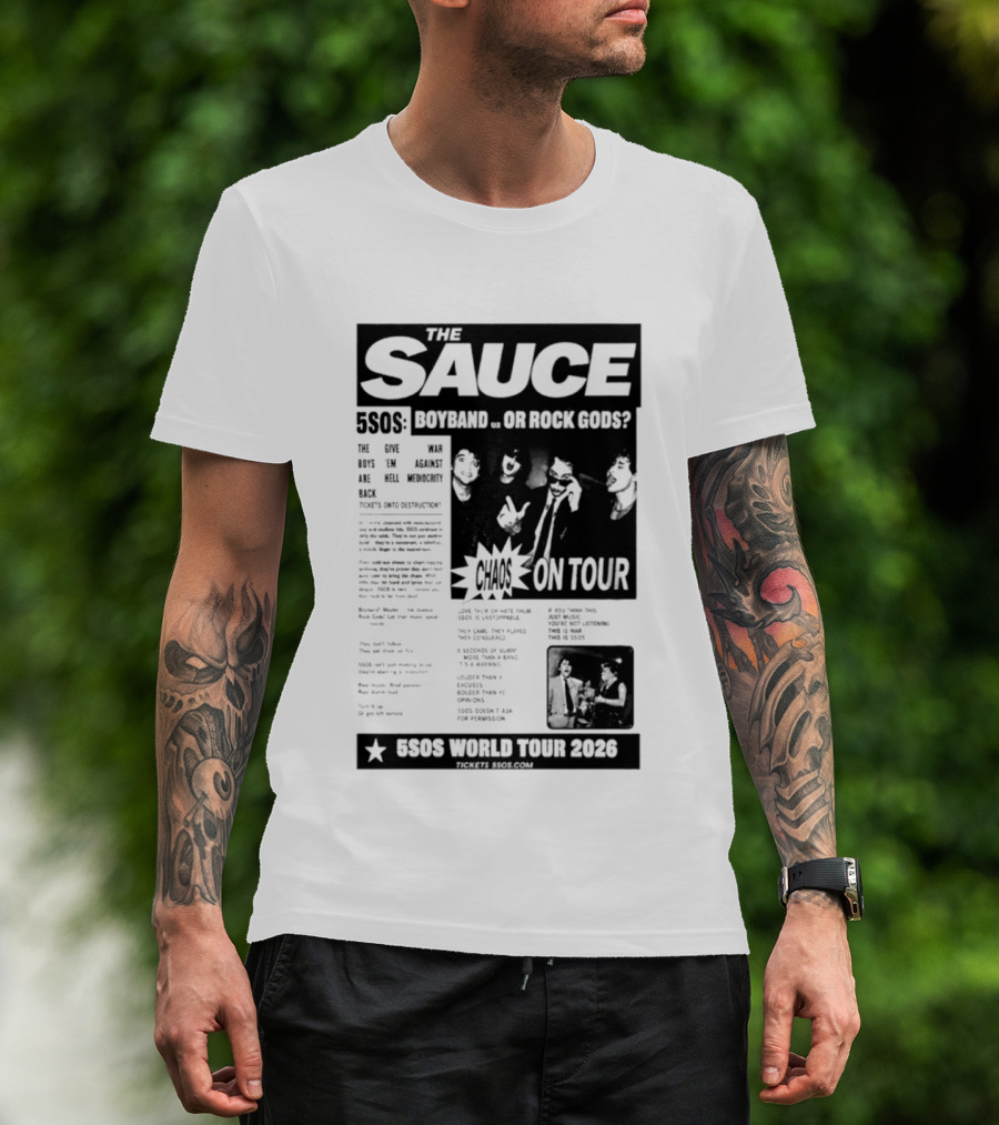 The Sauce 5SOS Chaos On Tour 5 Seconds Of Summer World Tour 2026 T-Shirt