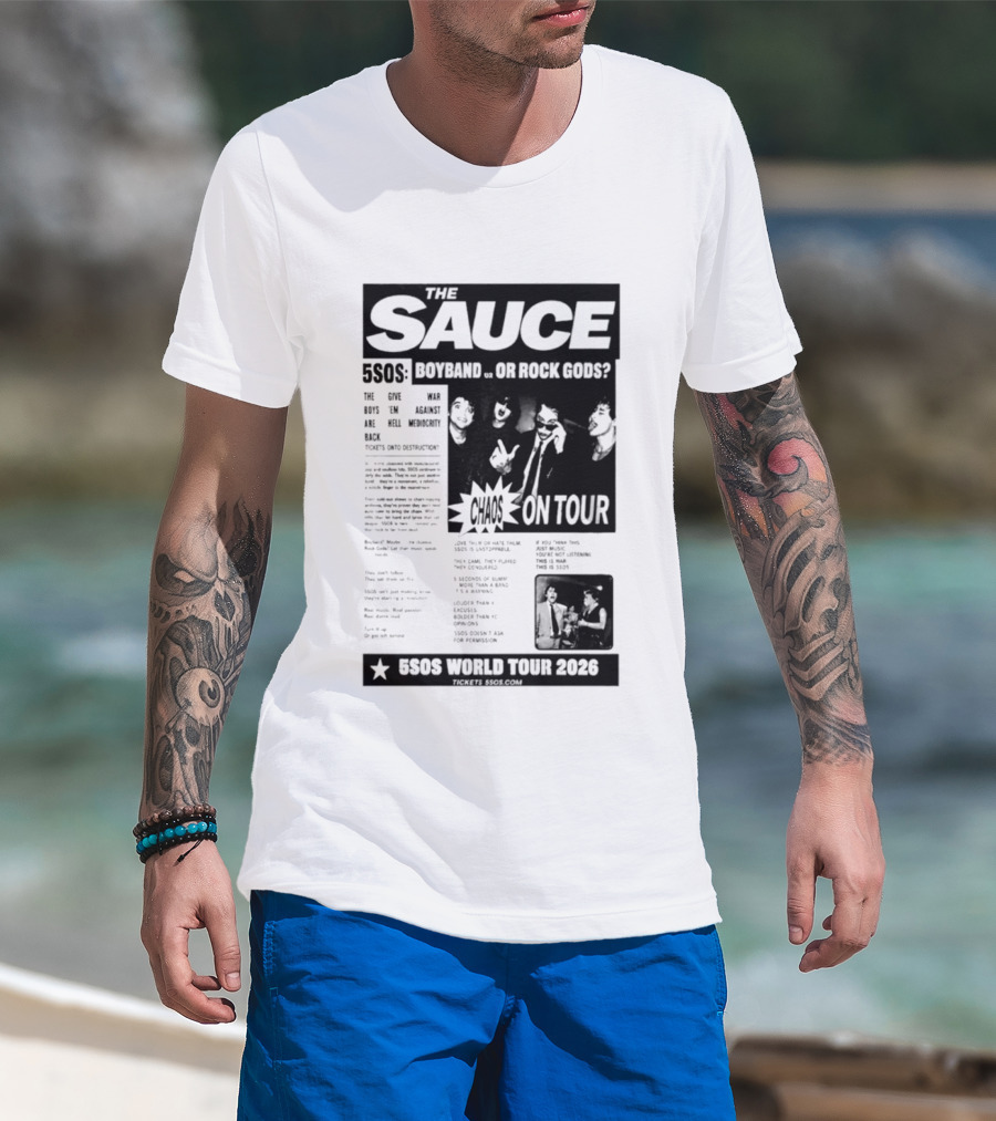The Sauce 5SOS Chaos On Tour 5 Seconds Of Summer World Tour 2026 T-Shirt