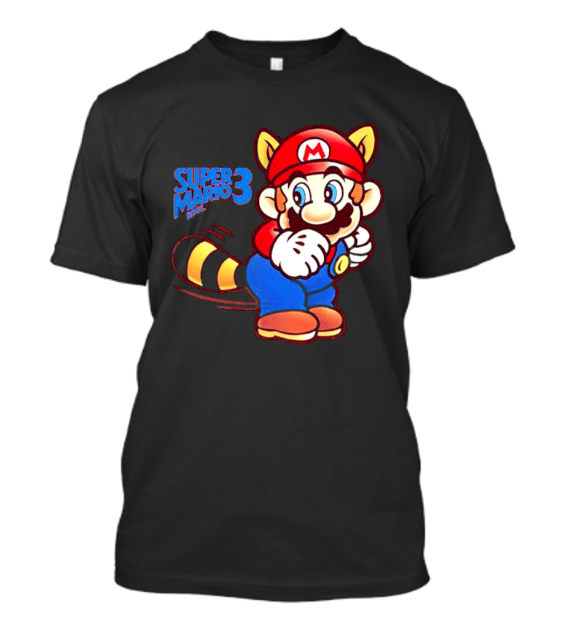 Super Mario Bros 3 Raccoon Mario Tail Whip Retro Game Nostalgia T-Shirt