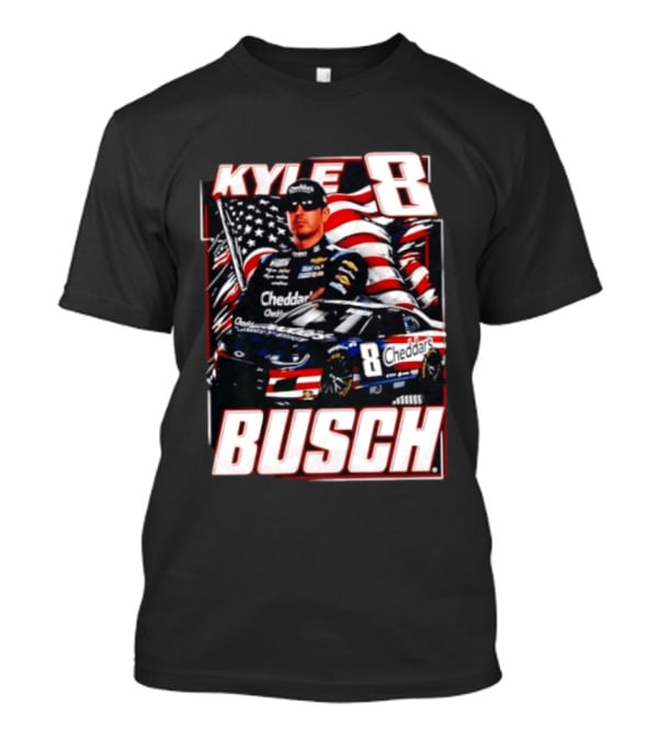 Kyle Busch 8 Cheddar's Racing With American Flag T-Shirt