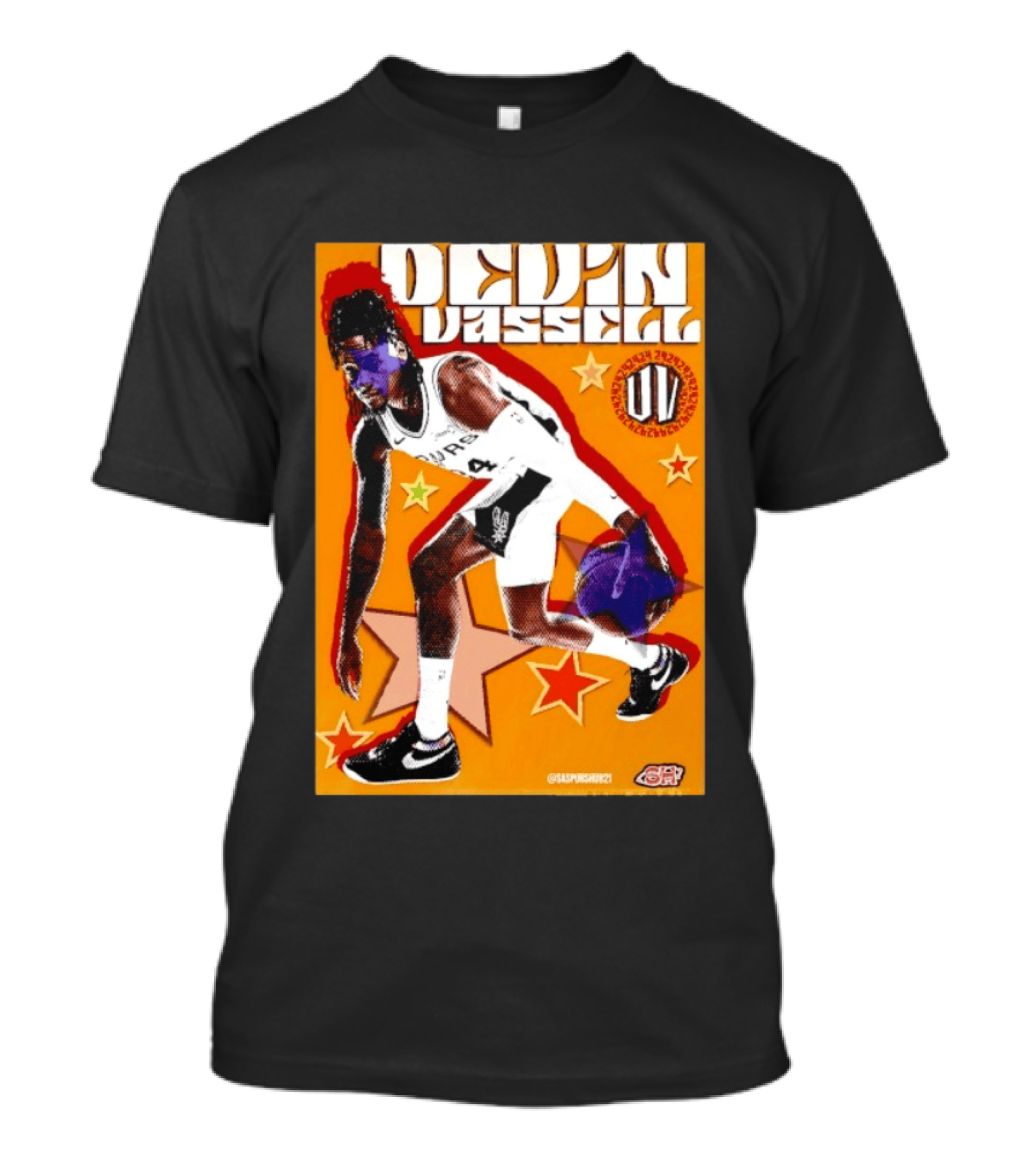 Devin Vassell San Antonio Spurs Basketball Star Orange T-Shirt