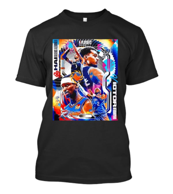 NBA Playoffs Shai Gilgeous Alexander OKC Thunder Victor Wembanyama Spurs Matchup T-Shirt