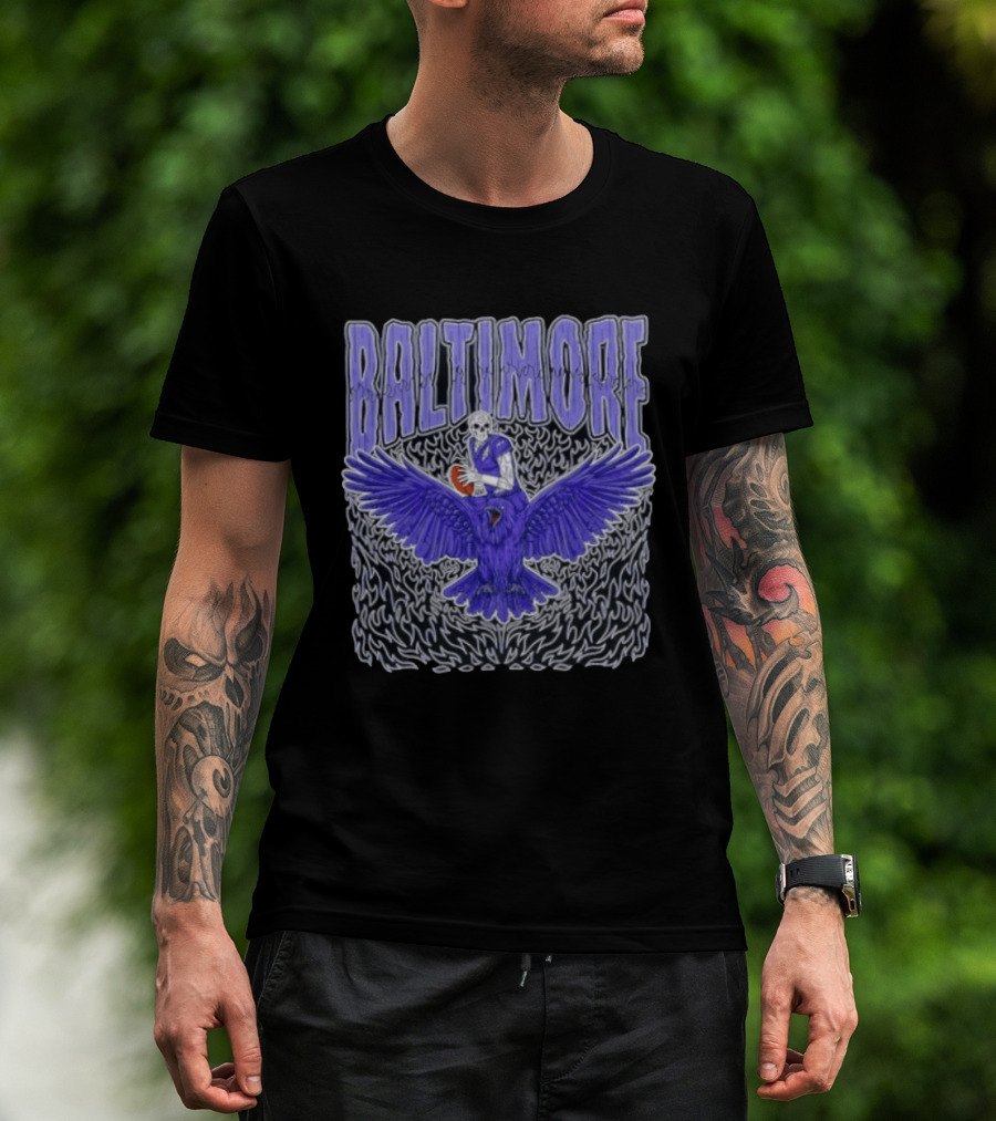 Skeleton Baltimore Ravens Rugby T-Shirt