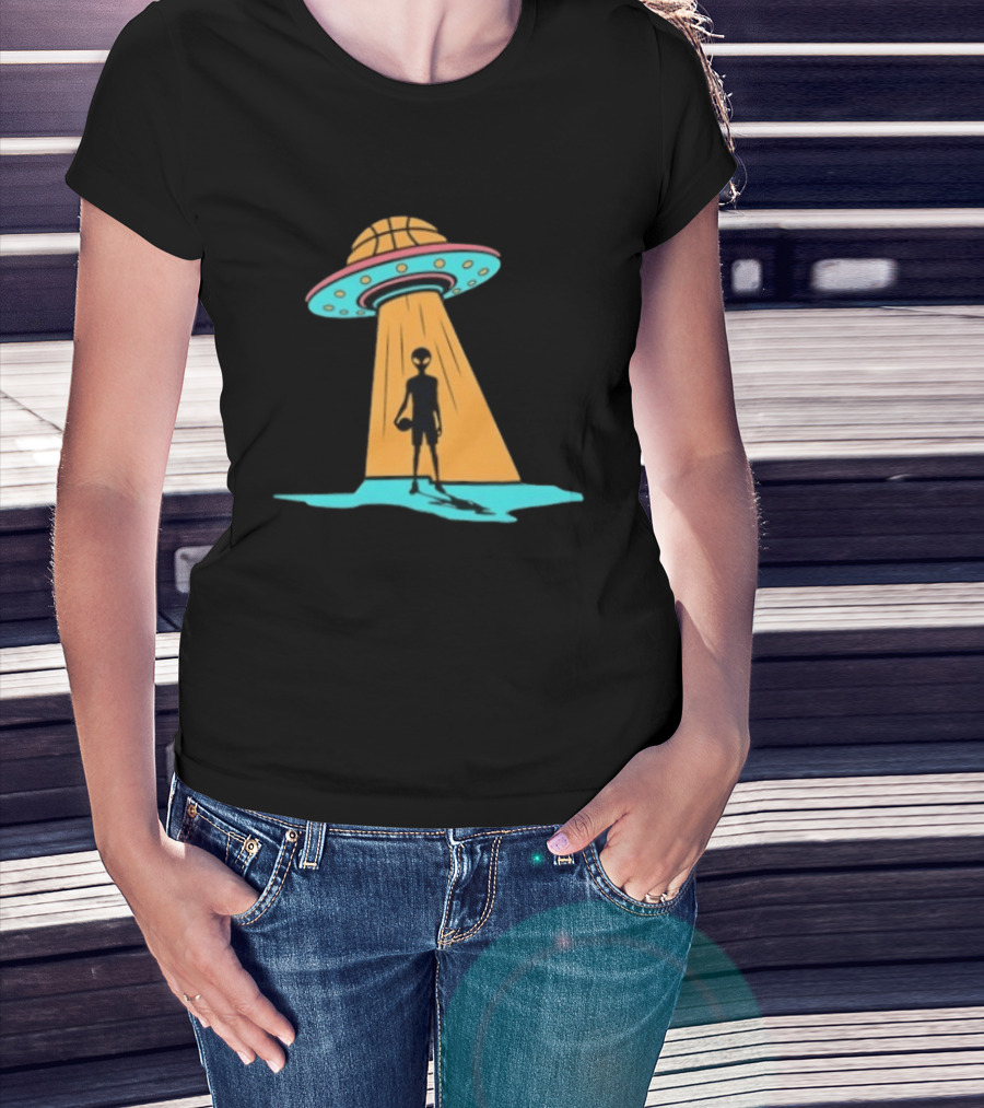 San Antonio Spurs Fiesta Alien Basketball UFO Landing T-Shirt
