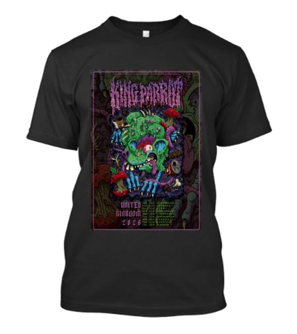 King Parrot UK Tour 2026 Zombie Monster Artwork United Kingdom Concert Dates T-Shirt