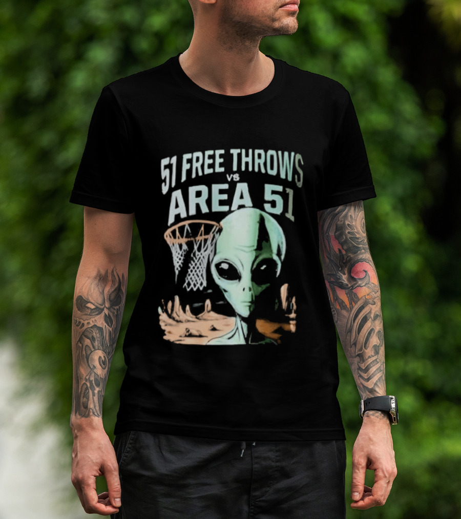 Victor Wembanyama 51 Free Throws Vs Area 51 Alien Basketball T-Shirt
