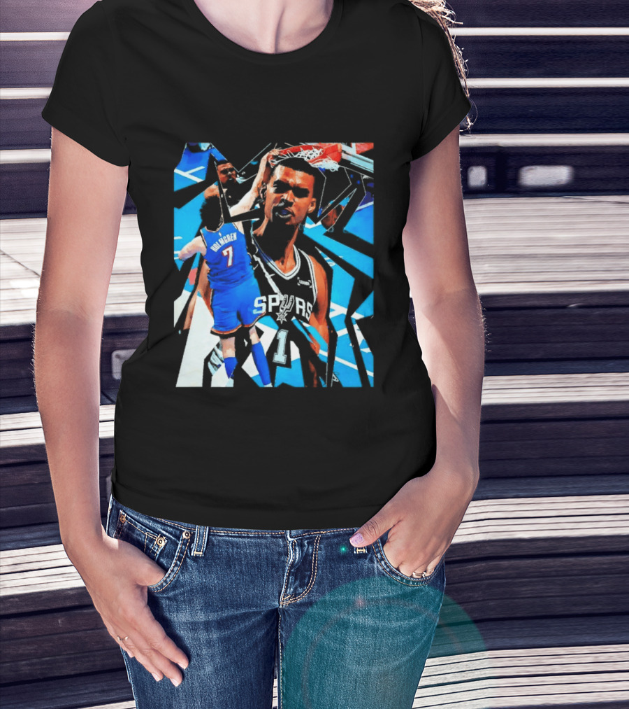 San Antonio Spurs Wembanyama Dunk Showdown With Holmgren T-Shirt