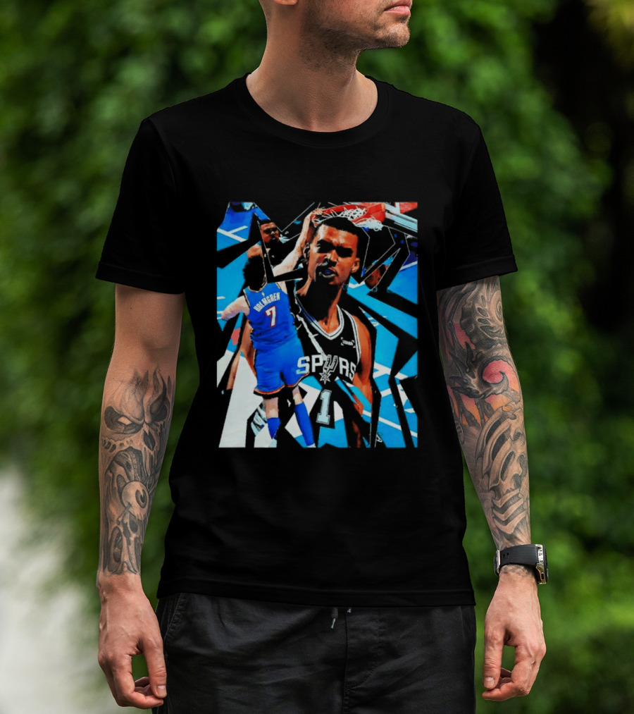 San Antonio Spurs Wembanyama Dunk Showdown With Holmgren T-Shirt