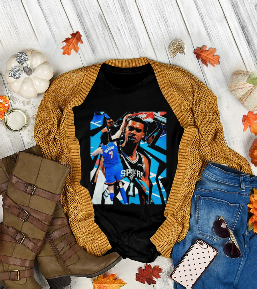 San Antonio Spurs Wembanyama Dunk Showdown with Holmgren T-Shirt