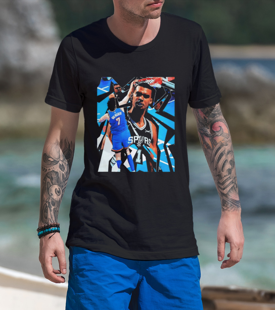 San Antonio Spurs Wembanyama Dunk Showdown With Holmgren T-Shirt