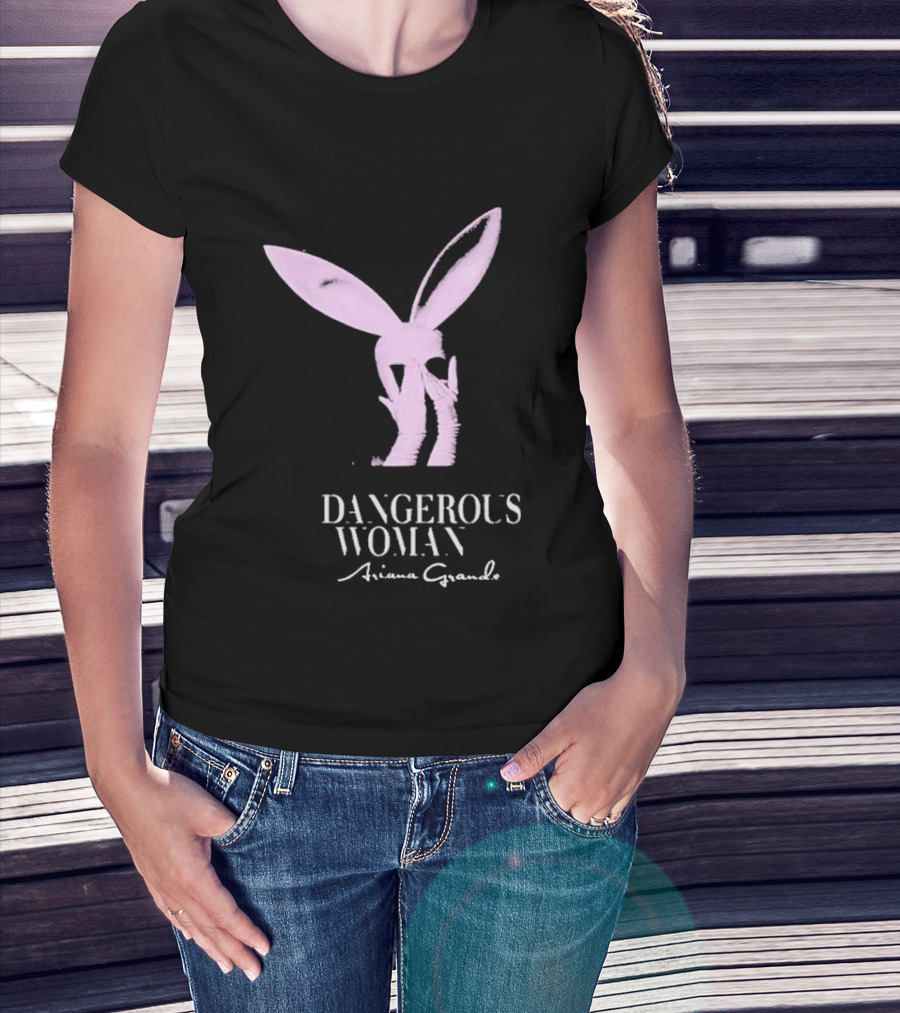 Ariana Grande Dangerous Woman Pink Bunny Ears T-Shirt