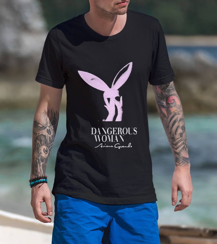 Ariana Grande Dangerous Woman Pink Bunny Ears T-Shirt