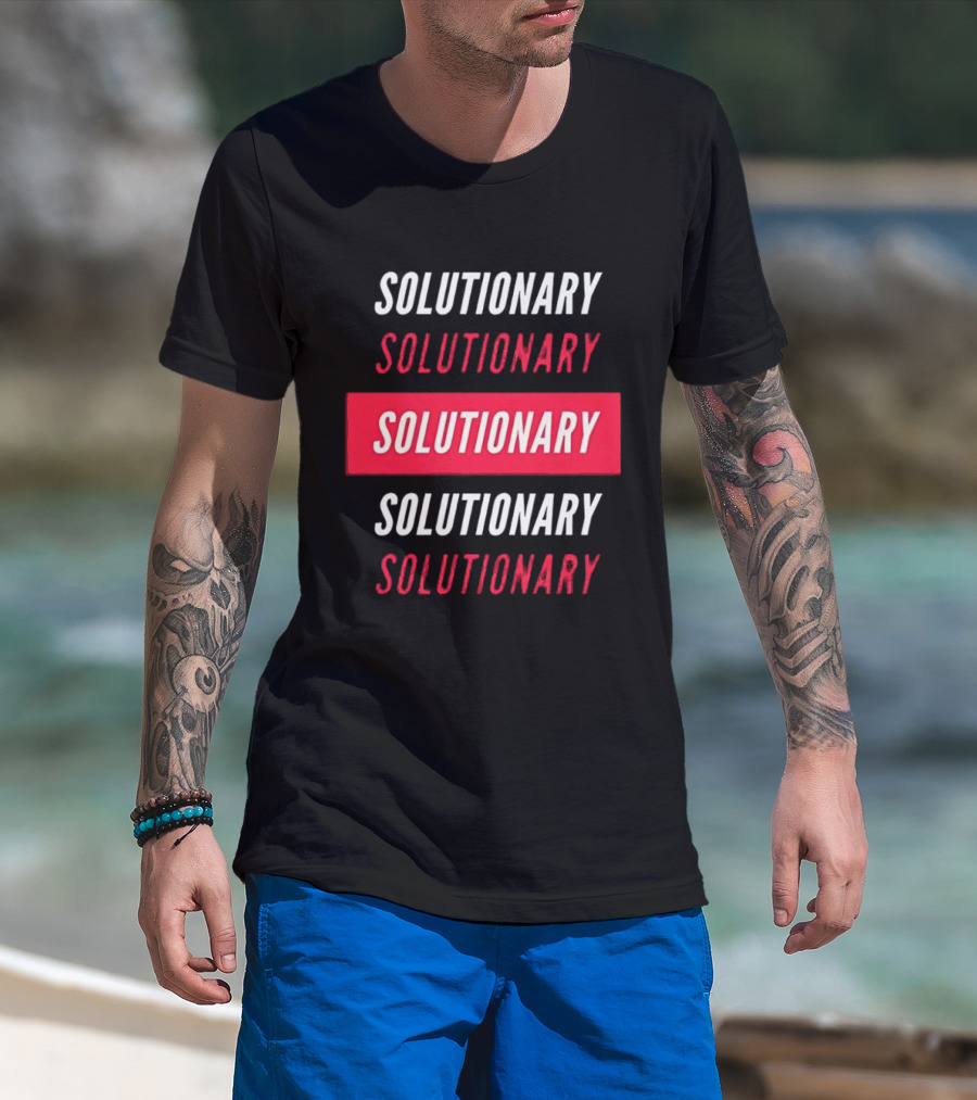 SOLUTIONARY Bold Text Print T-Shirt