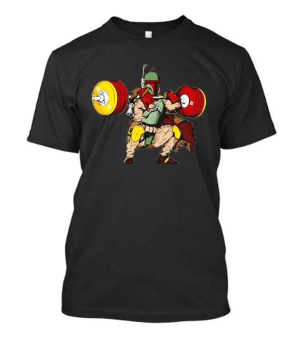 Star Wars Boba Fett Squat Weightlifting Fitness T-Shirt
