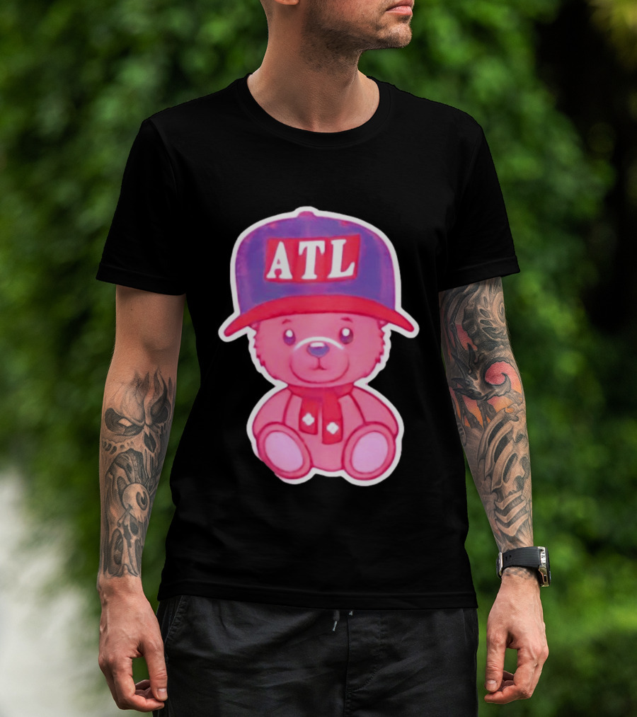 ATL Cap Teddy Bear Atlanta Braves Baseball Scarf T-Shirt