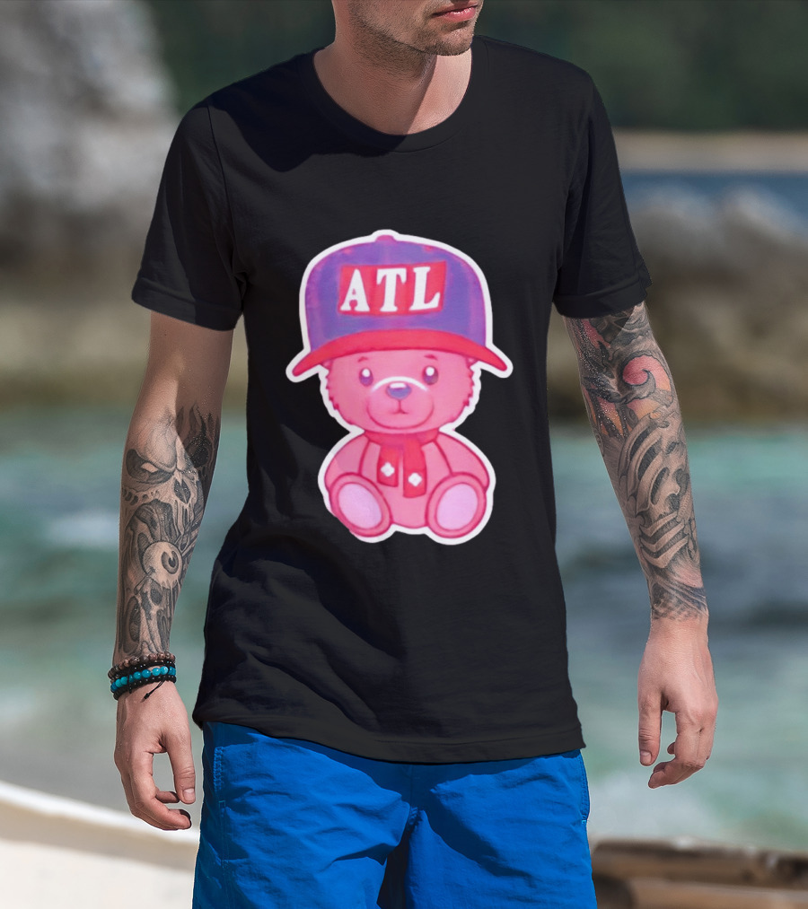ATL Cap Teddy Bear Atlanta Braves Baseball Scarf T-Shirt