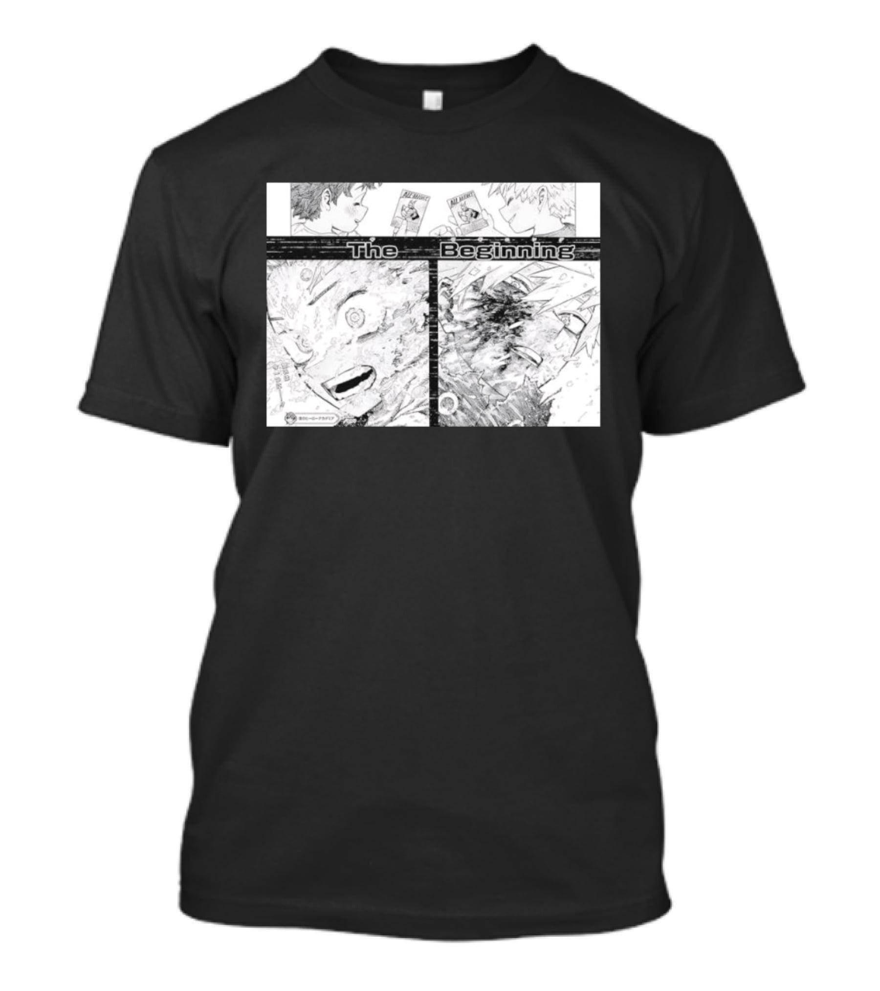 Izuku Midoriya Katsuki Bakugo All Might The Beginning My Hero Academia Manga Panel T-Shirt