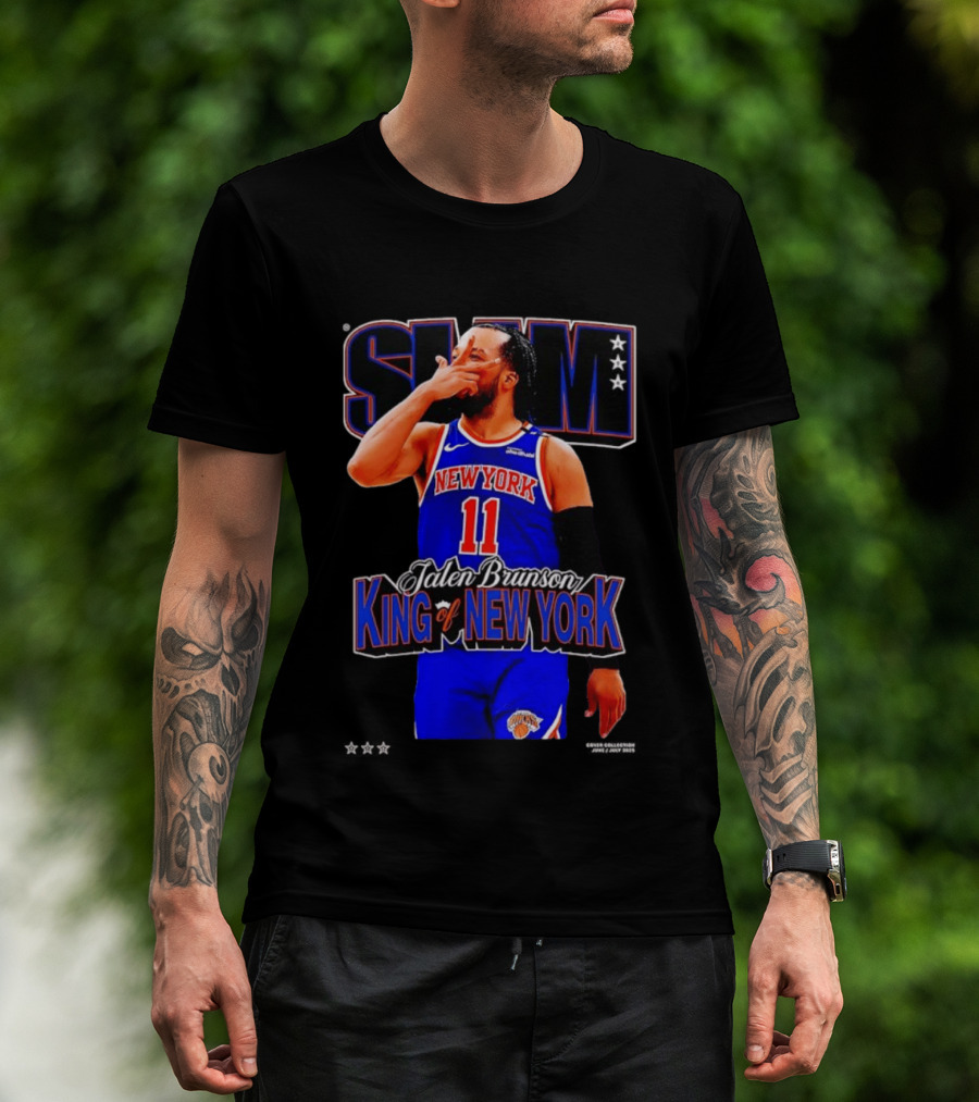 Jalen Brunson King Of New York Knicks NBA SLAM T-Shirt