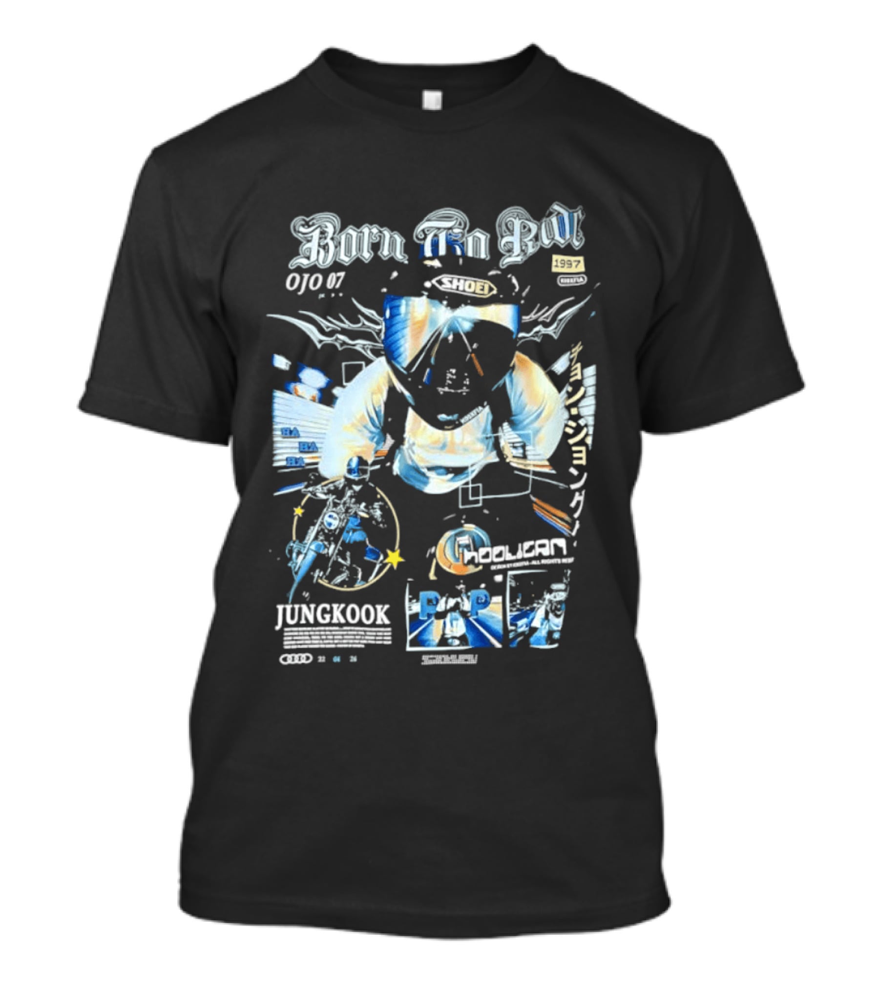 Born To Ride Jungkook Shoei Helmet Hooligan Motorcycle Biker 010 T-Shirt