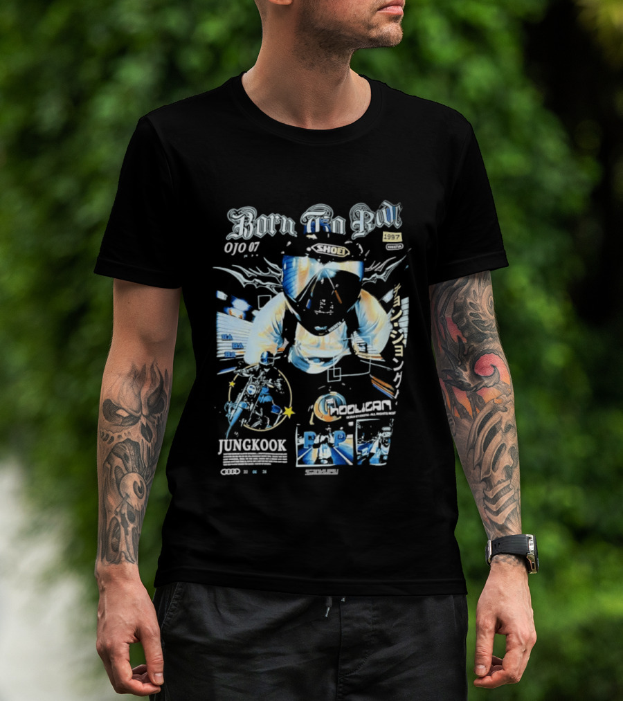 Born To Ride Jungkook Shoei Helmet Hooligan Motorcycle Biker 010 T-Shirt