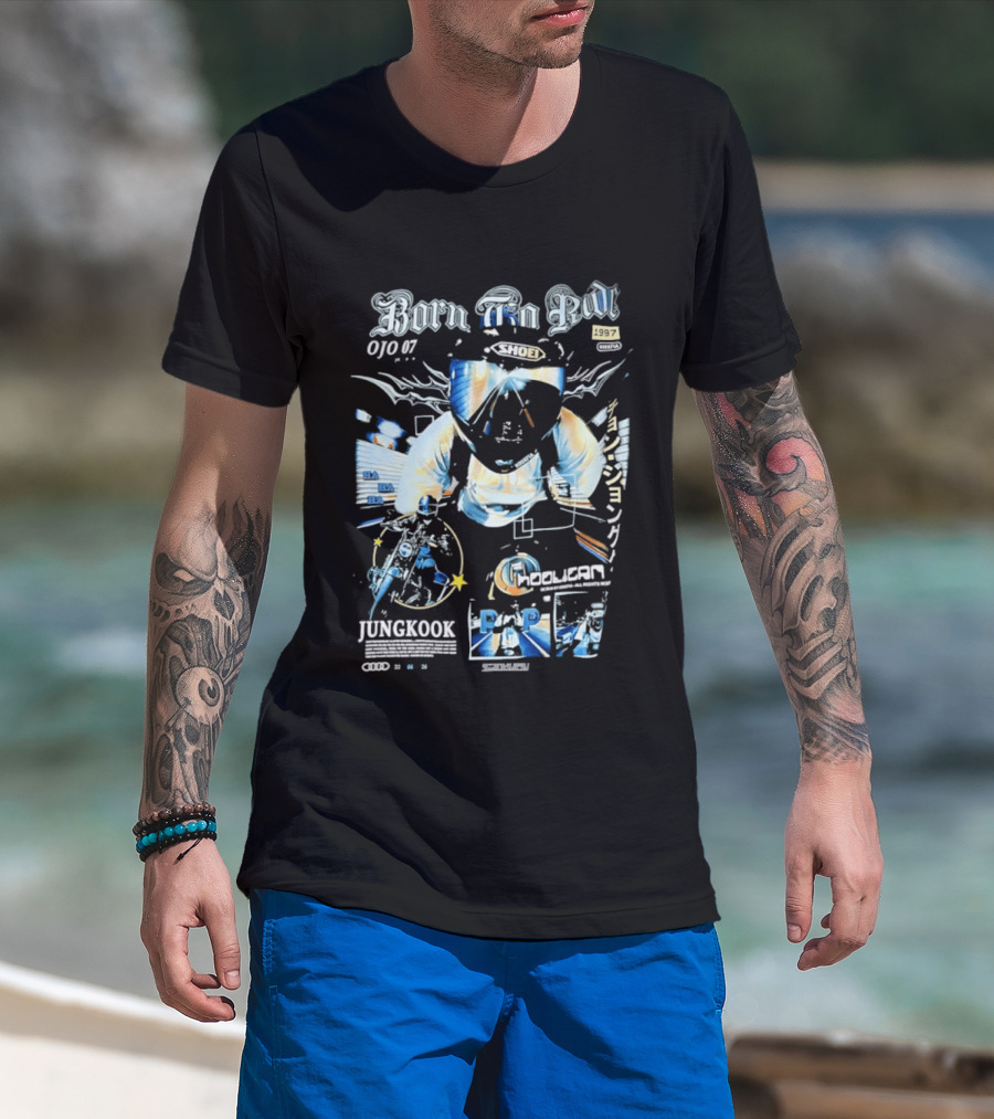 Born To Ride Jungkook Shoei Helmet Hooligan Motorcycle Biker 010 T-Shirt