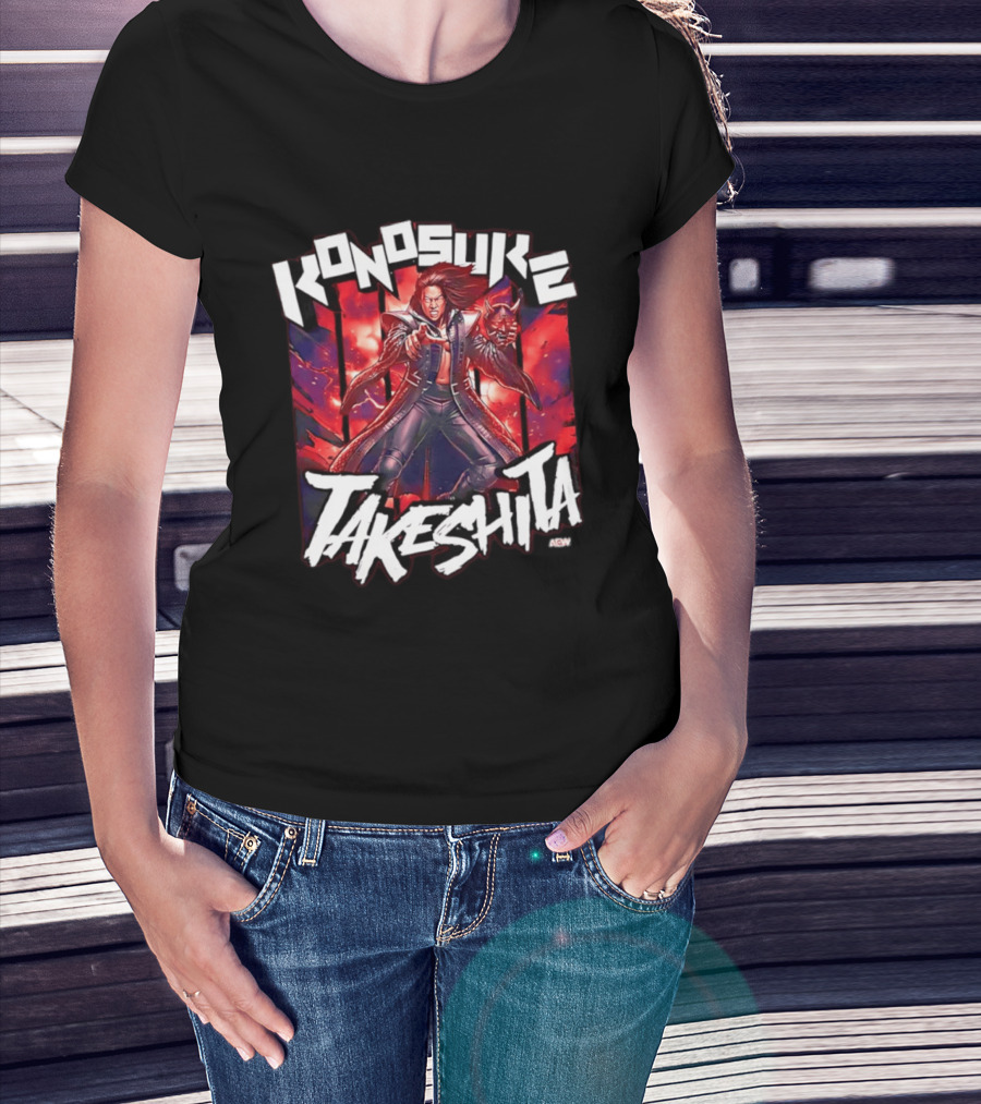 Konosuke Takeshita AEW All Elite Wrestling Comic Style Action T-Shirt