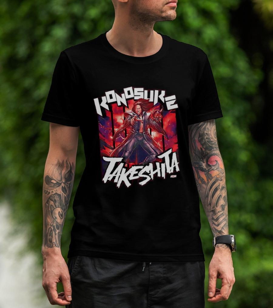 Konosuke Takeshita AEW All Elite Wrestling Comic Style Action T-Shirt