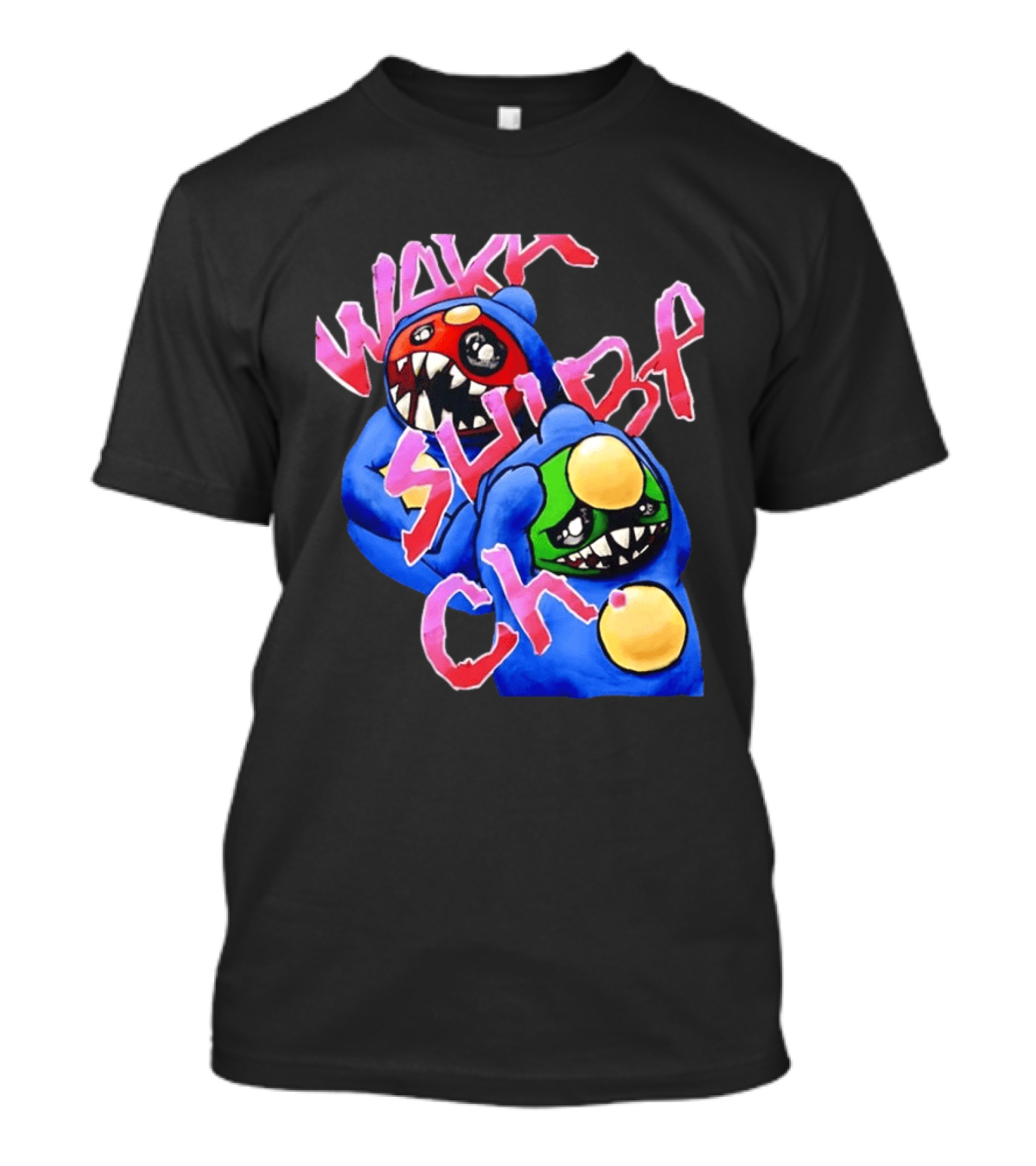 Wakk Slurp Ch Red And Green Creepy Monsters Graffiti T-Shirt