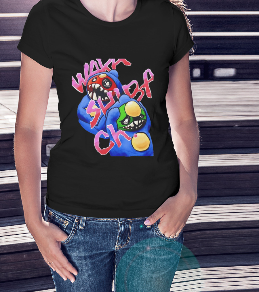Wakk Slurp Ch Red And Green Creepy Monsters Graffiti T-Shirt