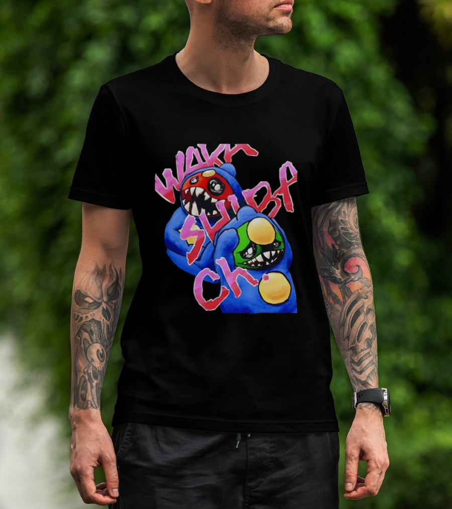Wakk Slurp Ch Red And Green Creepy Monsters Graffiti T-Shirt