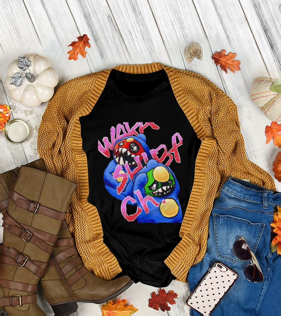 Wakk Slurp Ch Red And Green Creepy Monsters Graffiti T-Shirt