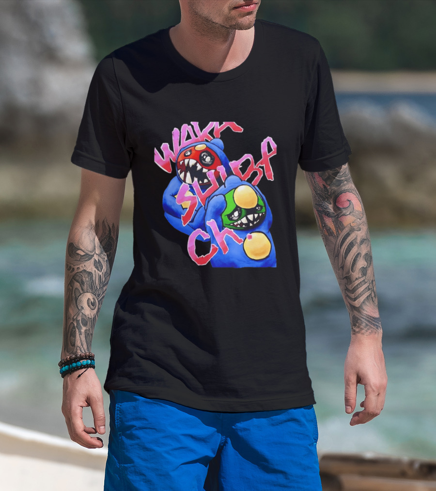 Wakk Slurp Ch Red And Green Creepy Monsters Graffiti T-Shirt